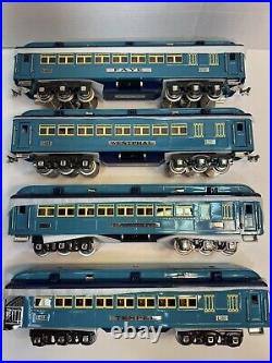 Lionel Classics 6-13408 Blue Comet 3-car passenger set + 6-13425 add-on car