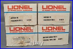 Lionel Modern O Amtrak Budd Car Set Passenger Original Box 8869 8870 8871 8872