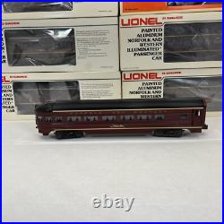 Lionel Norfolk & Western 15 Aluminum 7 Car Passenger Set O Used 6-9562 6-9566 Lionel Norfolk & Western 15 Aluminum 7 Car Passenger Set O Used 6-9562 6-9566