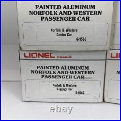Lionel Norfolk & Western Aluminum 6 Car Passenger Set O Used 6-9562 9567 19108