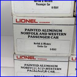 Lionel Norfolk & Western Aluminum 6 Car Passenger Set O Used 6-9562 9567 19108