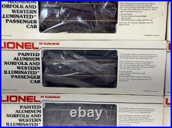 Lionel Norfolk & Western Aluminum 8 Car Passenger Set O New 6-9562 9567 19108