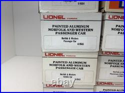 Lionel Norfolk & Western Aluminum 8 Car Passenger Set O New 6-9562 9567 19108
