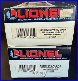 Lionel Northern Pacific 7 Car Passenger Set 6-16024-39 Lighted O Gauge Boxes