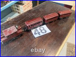 Lionel O Gauge Passenger Car Set Red/Black Pullman New York Central Lines
