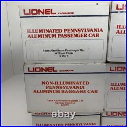 Lionel Pennsylvania 15 Aluminum 6-Car Passenger Set O Gauge New 6-9569 9574