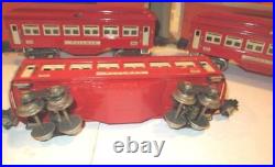 Lionel Pre-war 600/601 Three Car Red Comet Tinplate Passenger Set-restored- W10
