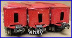 Lionel Prewar 2602/2600/2601 Tinplate Red 3-Car Passenger Set ORG PAINT O-Gauge