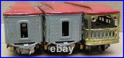 Lionel Prewar 601/602/600 Gray Tinplate Passenger 3-Car Set O-Gauge