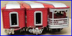 Lionel Prewar 615/613/614 Tinplate Red 3-Car Passenger Set ORG PAINT O-Gauge