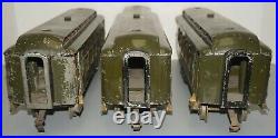 Lionel Prewar Standard Gauge 18 & 19 & 190 Long Vestibule Passenger Car Set Asis