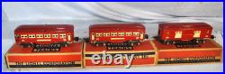 Lionel Prewar Tinplate 600 601 602 Red Pullman Passenger Car Set of 3 w 3 boxes Lionel Prewar Tinplate 600 601 602 Red Pullman Passenger Car Set of 3 w 3 boxes