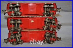 Lionel Prewar Tinplate 600 601 602 Red Pullman Passenger Car Set of 3 w 3 boxes