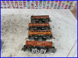 Lionel Prewar Winner Metal SET and 3 Passenger Car O Gauge