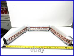 Lionel Santa Fe The Chief Red Stripe Streamline Passenger 3 Pc Set O Gauge
