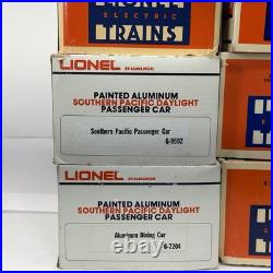 Lionel Southern Pacific Daylight Aluminum 7 Car Passenger Set O Used 4 Dome Cars