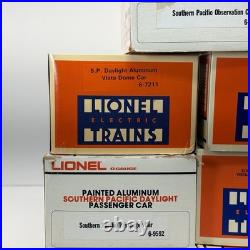 Lionel Southern Pacific Daylight Aluminum 7 Car Passenger Set O Used 4 Dome Cars