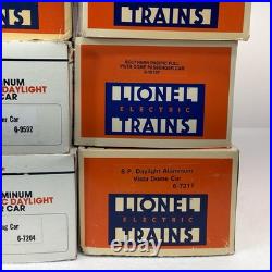 Lionel Southern Pacific Daylight Aluminum 7 Car Passenger Set O Used 4 Dome Cars