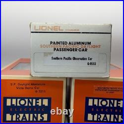 Lionel Southern Pacific Daylight Aluminum 7 Car Passenger Set O Used 4 Dome Cars