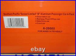 Lionel Southern Pacific Sunset Limited Aluminum 4 Car 18 Passenger Set 6-20005