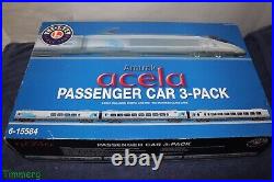 Lionel Trains 6-15584 Amtrak Acela Passenger Car 3-Pack Set with ISSUES