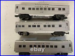 Lionel Trains postwar 2408 2409 2410 Illuminated Santa Fe 3-Car Passenger Set EX