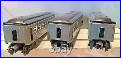 Lionel Vintage O Post WW11 Passenger Car Set Restored Set of 3 Gray and Black