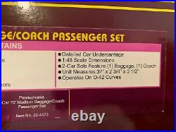 MTH 20-4473 PRR 2-Car 70' Madison Baggage/Coach Passenger Set NIB