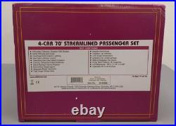MTH 20-64088 O Santa Fe 70' Streamlined RPO Ribbed 4-Car Passenger Set LN/Box
