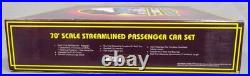 MTH 20-6534 EMD 70' Streamlined Smooth Sided Passenger Car Set LN/Box