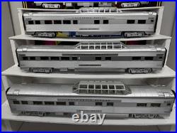 MTH 20-6545 CB&Q California Zephyr 70' streamlined passenger 5-car set VG+ MTH 20-6545 CB&Q California Zephyr 70' streamlined passenger 5-car set VG+