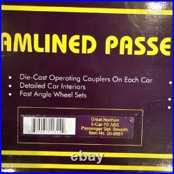 MTH 20-6551 Great Northern 5 Car 70' ABS Passenger Set- Smooth Rare