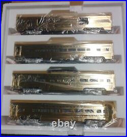 MTH 30-6707 Gold Plated Pennsylvania 4-Car 60' Aluminum Passenger Set LN OB's