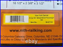 MTH 30-67133 O Rail King NYC 60' ABS Passenger Smooth & Vista 4 Car Set New Box MTH 30-67133 O Rail King NYC 60' ABS Passenger Smooth & Vista 4 Car Set New Box