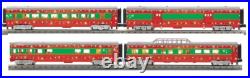 MTH 30-68266 O Gauge RailKing Christmas 4-Car 60' Streamlined Passenger Set LEDs