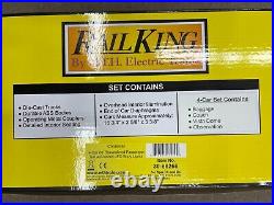 MTH 30-68266 O Gauge RailKing Christmas 4-Car 60' Streamlined Passenger Set LEDs