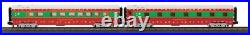MTH 30-68307 RailKing Christmas 2-Car 60' Streamlined Passenger Set withLED Lights