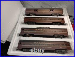 MTH- Aluminum Passenger Car Set -Pennsylvania Painted 3 Rail MT-6017,4 Cars Set