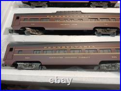 MTH- Aluminum Passenger Car Set -Pennsylvania Painted 3 Rail MT-6017,4 Cars Set