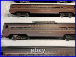 MTH- Aluminum Passenger Car Set -Pennsylvania Painted 3 Rail MT-6017,4 Cars Set