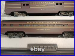 MTH- Aluminum Passenger Car Set -Pennsylvania Painted 3 Rail MT-6017,4 Cars Set