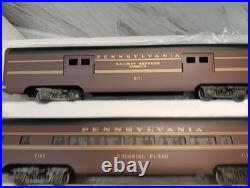 MTH- Aluminum Passenger Car Set -Pennsylvania Painted 3 Rail MT-6017,4 Cars Set