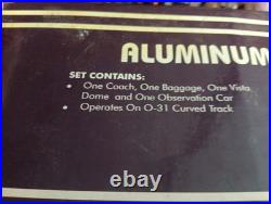 MTH- Aluminum Passenger Car Set -Pennsylvania Painted 3 Rail MT-6017,4 Cars Set