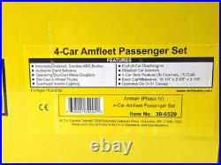 MTH Amtrak Amfleet 4-Car Coach Cafe Passenger Set O Gauge Model Train 1/48 RR