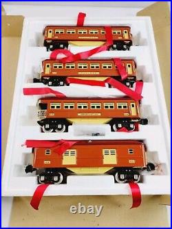 MTH MT-1025 O Gauge Tinplate Terra Cotta 600 Series 4-Car Passenger Set with Box