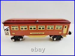 MTH MT-1025 O Gauge Tinplate Terra Cotta 600 Series 4-Car Passenger Set with Box