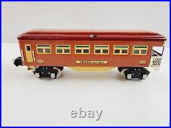 MTH MT-1025 O Gauge Tinplate Terra Cotta 600 Series 4-Car Passenger Set with Box