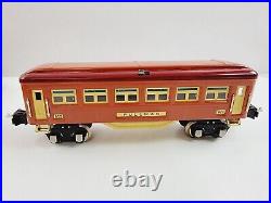 MTH MT-1025 O Gauge Tinplate Terra Cotta 600 Series 4-Car Passenger Set with Box