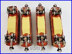 MTH MT-1025 O Gauge Tinplate Terra Cotta 600 Series 4-Car Passenger Set with Box