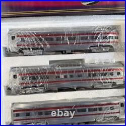 MTH MT-6009 Santa Fe Striped Aluminum Car Passenger Set 3 Rail Rare With Box